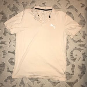 Puma Cream Tan Off White Polo Collar Shirt Men’s Size Large